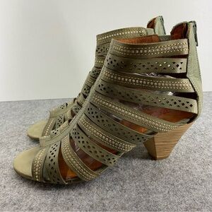 Pikolinos Super Soft Green Leather Gladiator Strappy Heels Women’s Size 8-8.5